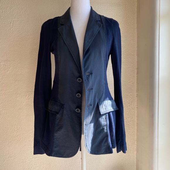 Free People navy blue t-shirt jacket with drawstring back Size 8 - Picture 8 of 16
